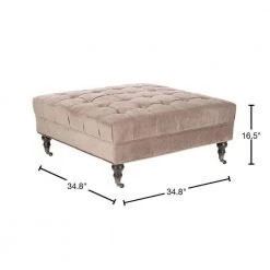 Clark Beige Accent Ottoman by SAFAVIEH -Safavieh Sales Store mushroom taupe espresso safavieh ottomans mcr4654e 40 1000