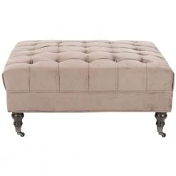 Clark Beige Accent Ottoman by SAFAVIEH