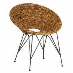 Sierra Brown/Dark Steel Rattan Accent Chair by SAFAVIEH -Safavieh Sales Store natural dark steel safavieh accent chairs ach6501b 31 1000