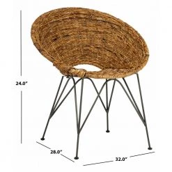 Sierra Brown/Dark Steel Rattan Accent Chair by SAFAVIEH -Safavieh Sales Store natural dark steel safavieh accent chairs ach6501b 76 1000