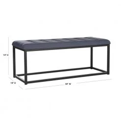 Reynlds Navy/Black Upholstered Entryway Bench by SAFAVIEH -Safavieh Sales Store navy black safavieh bedroom benches fox6225b 40 1000