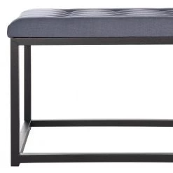 Reynlds Navy/Black Upholstered Entryway Bench by SAFAVIEH -Safavieh Sales Store navy black safavieh bedroom benches fox6225b c3 1000