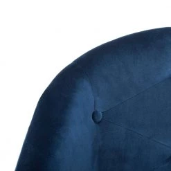 Amy Navy/Chrome Velvet Swivel Office Chair by SAFAVIEH -Safavieh Sales Store navy chrome safavieh task chairs och4500b 4f 1000