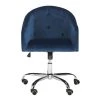 Amy Navy/Chrome Velvet Swivel Office Chair by SAFAVIEH