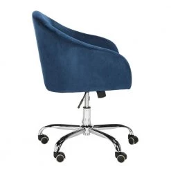 Amy Navy/Chrome Velvet Swivel Office Chair by SAFAVIEH -Safavieh Sales Store navy chrome safavieh task chairs och4500b c3 1000