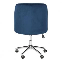 Adrienne Navy/Chrome Swivel Office Chair by SAFAVIEH -Safavieh Sales Store navy chrome safavieh task chairs och4501b 66 1000