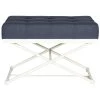 Cara Navy Upholstered Entryway Bench by SAFAVIEH -Safavieh Sales Store navy cream safavieh bedroom benches fox6227b 64 1000