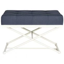 Cara Navy Upholstered Entryway Bench by SAFAVIEH