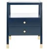 Cove 19 in. Navy/Gold Rectangle Wood Storage End Table by SAFAVIEH -Safavieh Sales Store navy gold safavieh end side tables acc6602a 64 1000