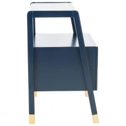 Cove 19 in. Navy/Gold Rectangle Wood Storage End Table by SAFAVIEH -Safavieh Sales Store navy gold safavieh end side tables acc6602a c3 1000