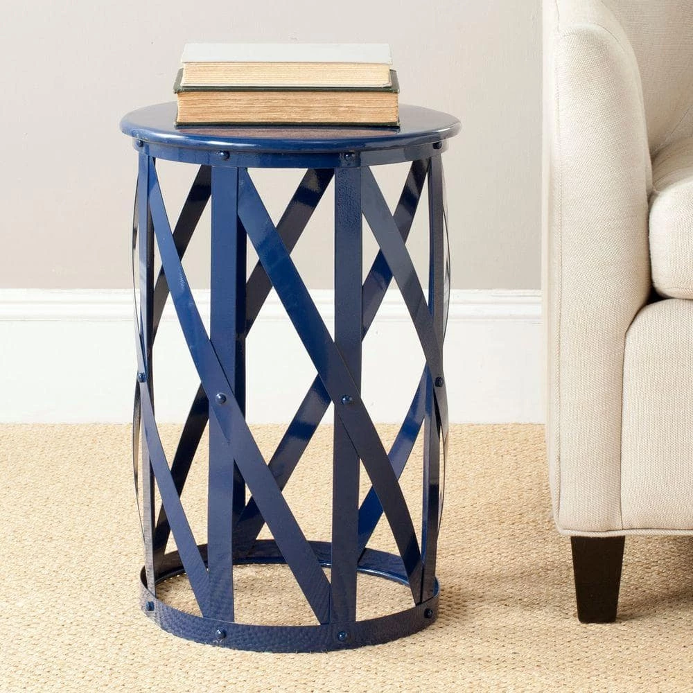 Bertram Navy End Table by SAFAVIEH 4 Bertram Navy End Table by SAFAVIEH - Image 2