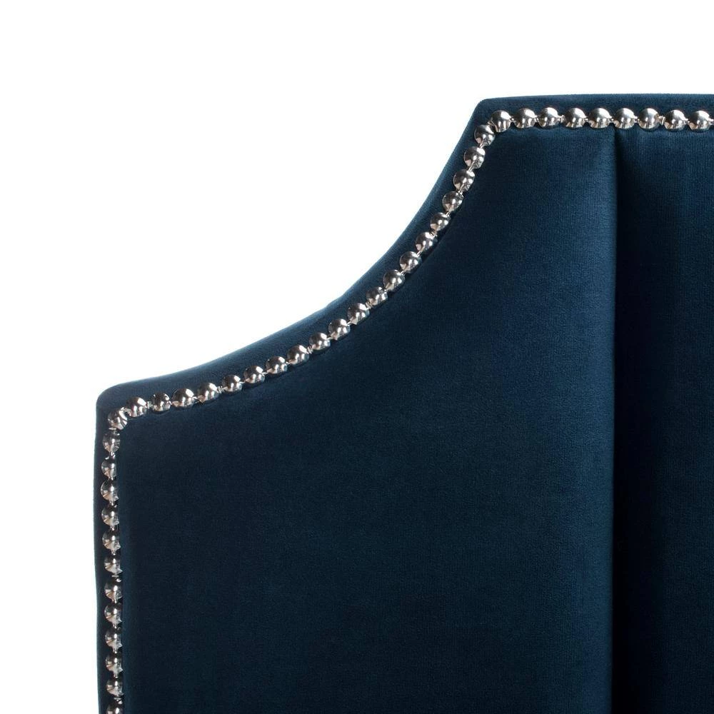 Streep Blue Full Upholstered Bed by SAFAVIEH 7 Streep Blue Full Upholstered Bed by SAFAVIEH - Image 5