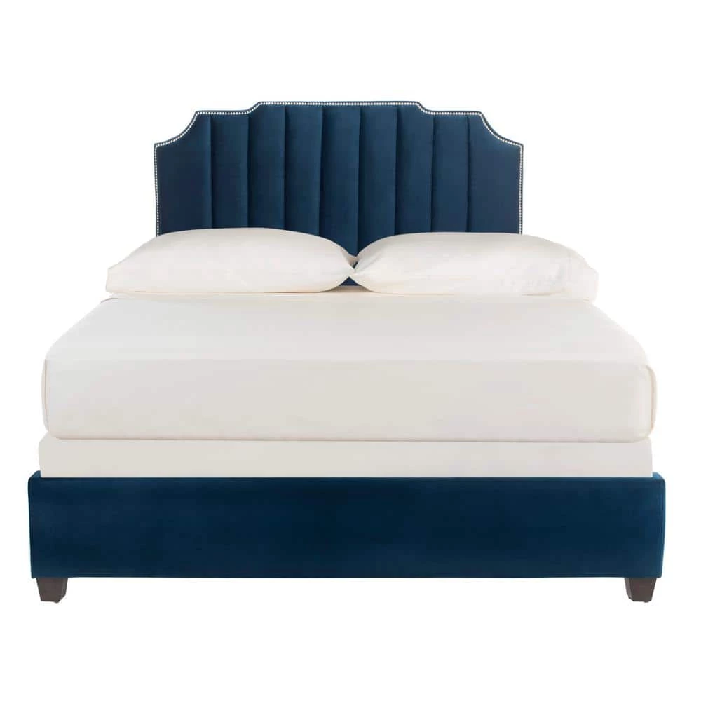 Streep Blue Full Upholstered Bed by SAFAVIEH 3 Streep Blue Full Upholstered Bed by SAFAVIEH