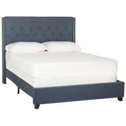 Winslet Blue Full Upholstered Bed by SAFAVIEH