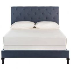 Hathaway Navy Queen Upholstered Bed by SAFAVIEH 13 Hathaway Navy Queen Upholstered Bed by SAFAVIEH -Safavieh Sales Store navy safavieh panel beds fox6214c q 31 1000