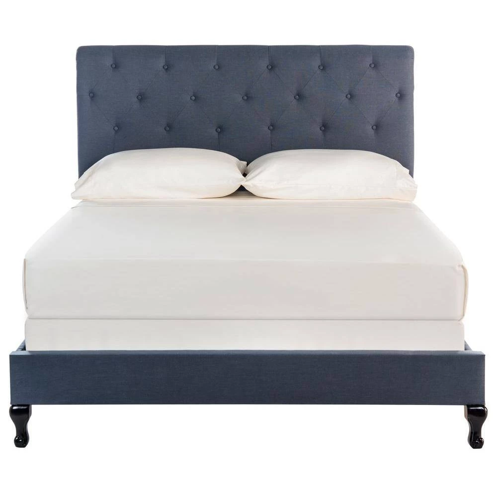 Hathaway Navy Queen Upholstered Bed by SAFAVIEH 8 Hathaway Navy Queen Upholstered Bed by SAFAVIEH - Image 6