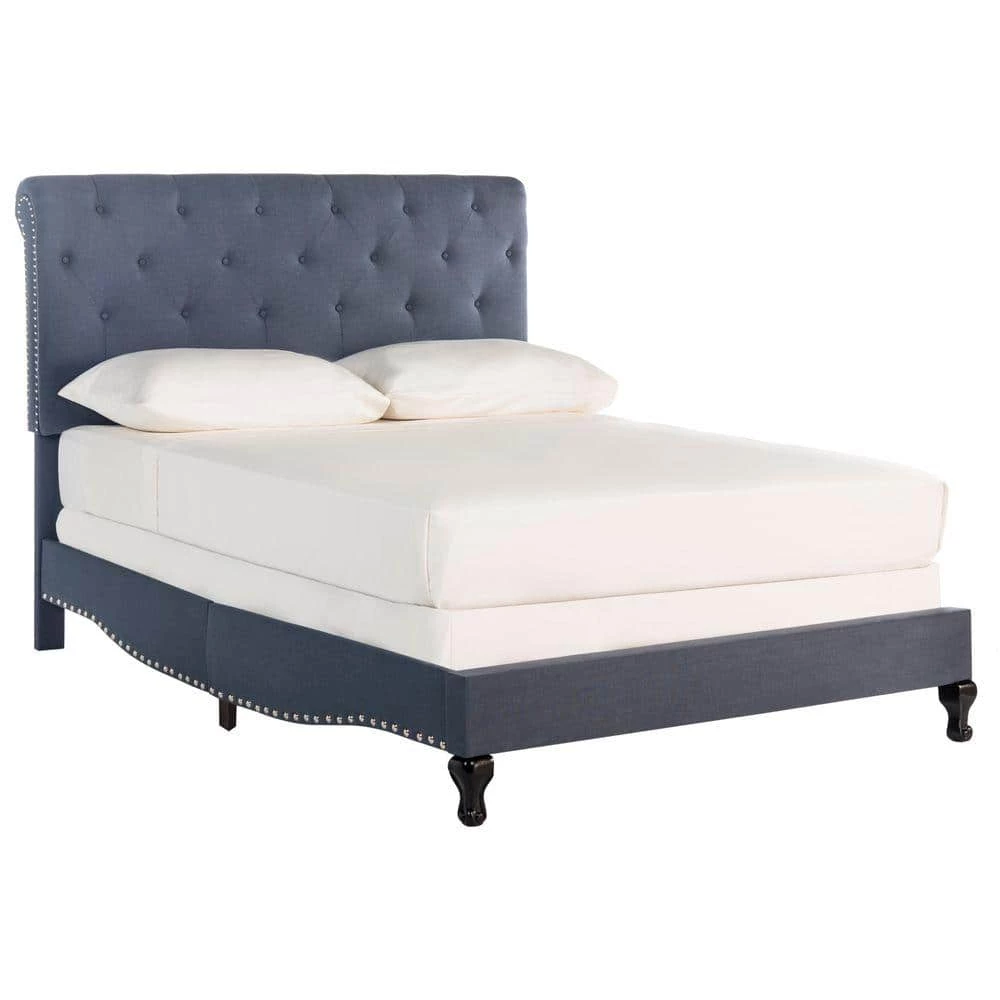 Hathaway Navy Queen Upholstered Bed by SAFAVIEH 3 Hathaway Navy Queen Upholstered Bed by SAFAVIEH