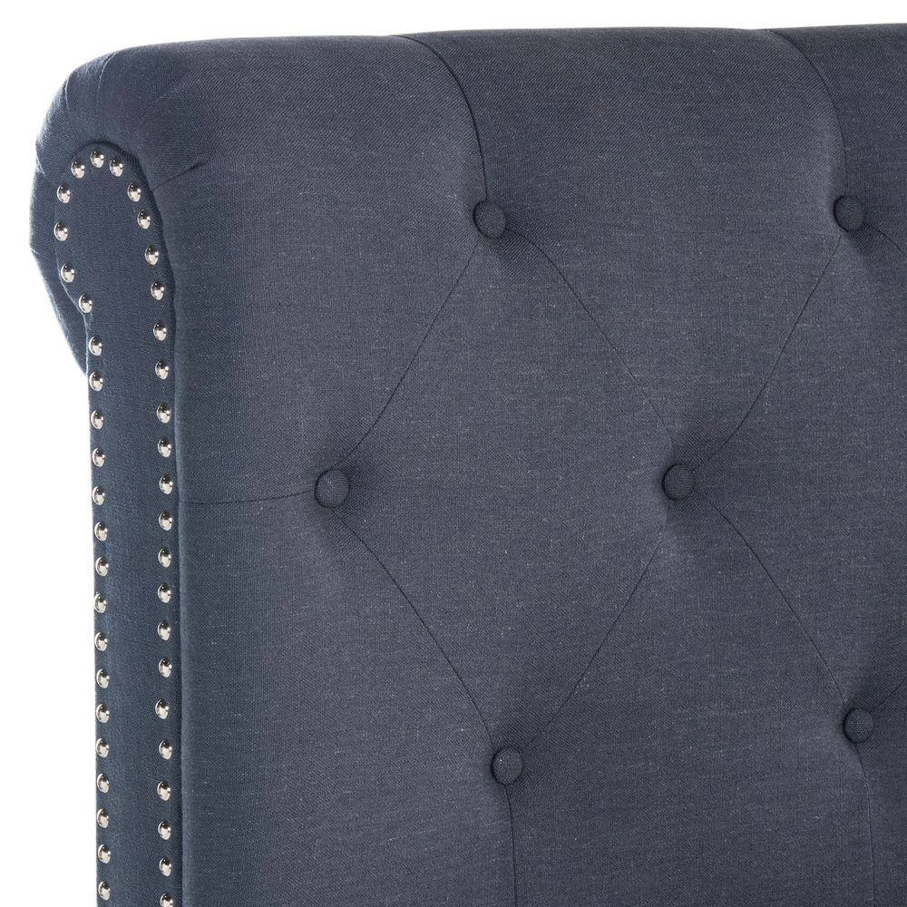 Hathaway Navy Queen Upholstered Bed by SAFAVIEH 6 Hathaway Navy Queen Upholstered Bed by SAFAVIEH - Image 4