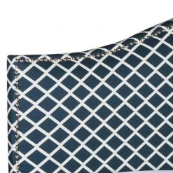 Connie Navy/White Full Upholstered Headboard by SAFAVIEH -Safavieh Sales Store navy white safavieh headboards mcr4619z 31 1000