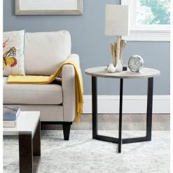 Ballard Light Brown/Black End Table by SAFAVIEH 11 Ballard Light Brown/Black End Table by SAFAVIEH -Safavieh Sales Store oak black safavieh end side tables fox4213a 31 1000