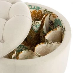 Tanisha Off White Storage Ottoman by SAFAVIEH -Safavieh Sales Store off white safavieh ottomans mcr1005a 31 1000