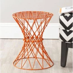 Charlotte Orange End Table by SAFAVIEH -Safavieh Sales Store orange safavieh end side tables fox4501c 31 1000