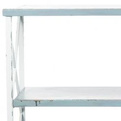 Chandra 34 in. 2-Drawer Blue/Off-White Wood Console Table by SAFAVIEH -Safavieh Sales Store pale blue white smoke safavieh console tables amh6551a 76 1000