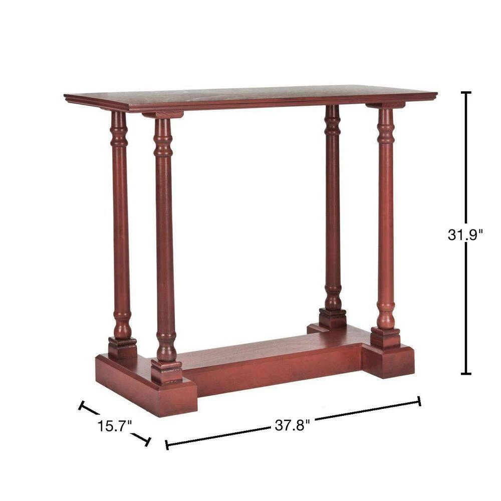 Regan 38 in. Red Wood Console Table by SAFAVIEH 4 Regan 38 in. Red Wood Console Table by SAFAVIEH - Image 2