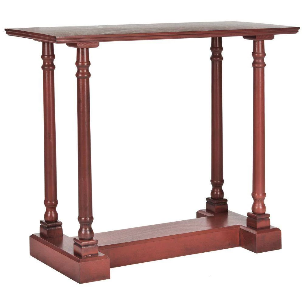 Regan 38 in. Red Wood Console Table by SAFAVIEH 6 Regan 38 in. Red Wood Console Table by SAFAVIEH - Image 4
