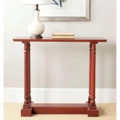 Regan 38 in. Red Wood Console Table by SAFAVIEH