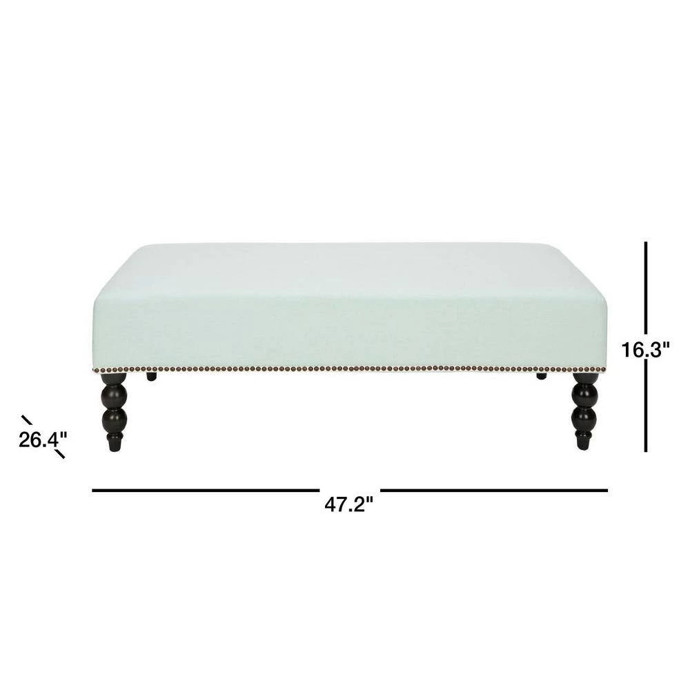 Reagan Blue/Green Upholstered Entryway Bench by SAFAVIEH 5 Reagan Blue/Green Upholstered Entryway Bench by SAFAVIEH - Image 3