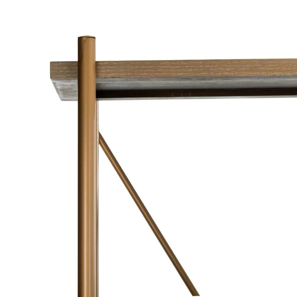 Rigby 72 in. Brown/Gold Metal 5-shelf Bookcase by SAFAVIEH 7 Rigby 72 in. Brown/Gold Metal 5-shelf Bookcase by SAFAVIEH - Image 5