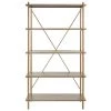 Rigby 72 in. Brown/Gold Metal 5-shelf Bookcase by SAFAVIEH -Safavieh Sales Store rustic oak gold safavieh bookcases bookshelves etg6206a 64 1000