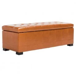 Angelina Saddle Storage Bench by SAFAVIEH -Safavieh Sales Store saddle black safavieh bedroom benches hud4200c c3 1000
