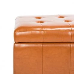 Angelina Saddle Storage Bench by SAFAVIEH -Safavieh Sales Store saddle black safavieh bedroom benches hud4200c fa 1000