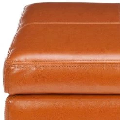 Madison Orange Storage Ottoman by SAFAVIEH -Safavieh Sales Store saddle black safavieh ottomans hud8228c 44 1000