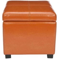Madison Orange Storage Ottoman by SAFAVIEH