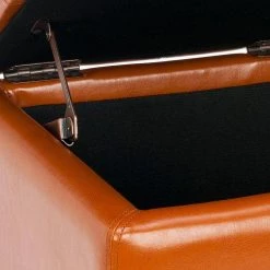 Madison Orange Storage Ottoman by SAFAVIEH -Safavieh Sales Store saddle black safavieh ottomans hud8228c 76 1000