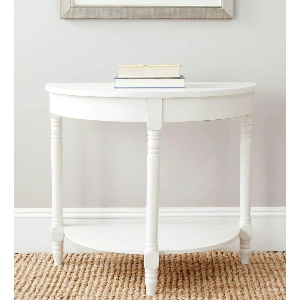 Randell 30 in. White Wood Console Table by SAFAVIEH 4 Randell 30 in. White Wood Console Table by SAFAVIEH - Image 2