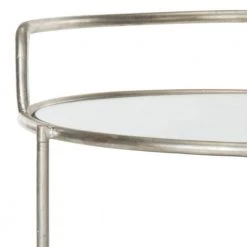 Dulcinea Silver Serving Cart by SAFAVIEH -Safavieh Sales Store silver mirror top safavieh bar carts fox2554a 44 1000