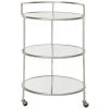 Dulcinea Silver Serving Cart by SAFAVIEH -Safavieh Sales Store silver mirror top safavieh bar carts fox2554a 64 1000