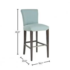 Seth 29.3 in. Light Blue Cushioned Bar Stool by SAFAVIEH -Safavieh Sales Store sky blue espresso safavieh bar stools mcr4510h 40 1000