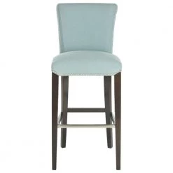Seth 29.3 in. Light Blue Cushioned Bar Stool by SAFAVIEH