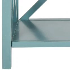 Liam 35.6 in. Blue Wood 2-shelf Bookcase by SAFAVIEH -Safavieh Sales Store slate teal safavieh bookcases bookshelves amh6536e 1f 1000