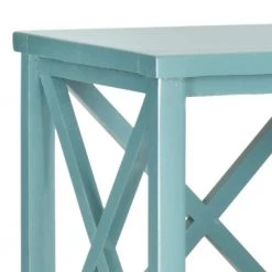 Liam 35.6 in. Blue Wood 2-shelf Bookcase by SAFAVIEH -Safavieh Sales Store slate teal safavieh bookcases bookshelves amh6536e c3 1000