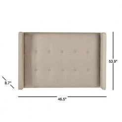 Damon Beige Twin Upholstered Headboard by SAFAVIEH -Safavieh Sales Store smoke safavieh headboards mcr4046b t 40 1000