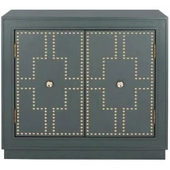 Azuli 2-Door Green/Gold Nightstand Chest by SAFAVIEH