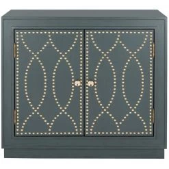 Yuna 2-Door Blue/Green Nightstand Chest by SAFAVIEH