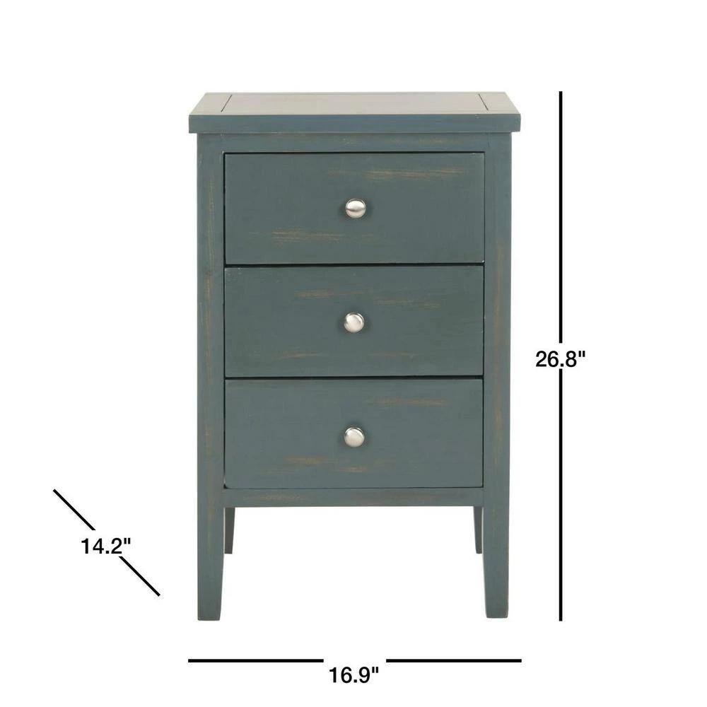 Deniz Steel Teal Storage End Table by SAFAVIEH 5 Deniz Steel Teal Storage End Table by SAFAVIEH - Image 3