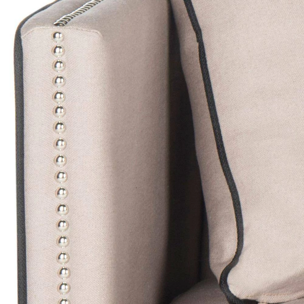 Sarah 53 in. Off-White/Black Loveseat with Wood Legs by SAFAVIEH 8 Sarah 53 in. Off-White/Black Loveseat with Wood Legs by SAFAVIEH - Image 6